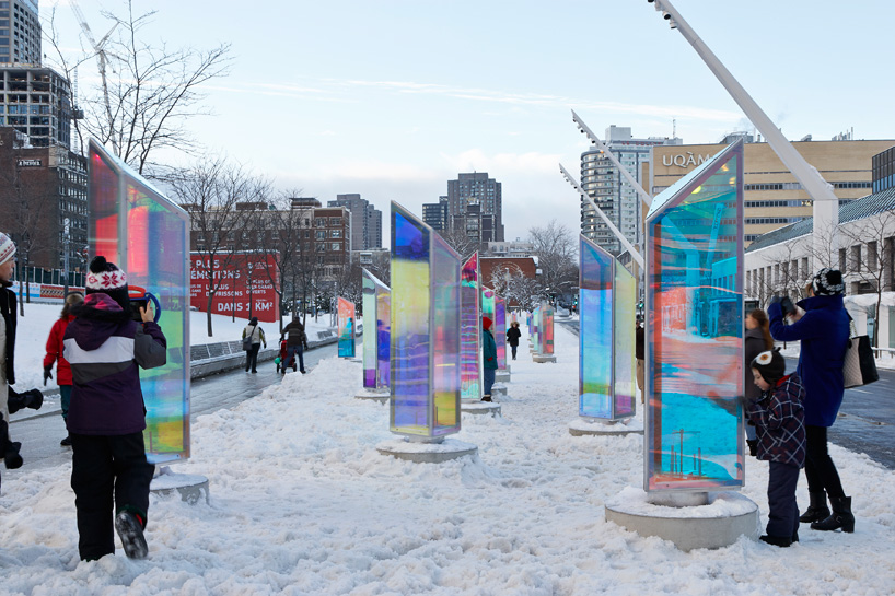 downtown montreal transformed into giant kaleidoscope by RAW