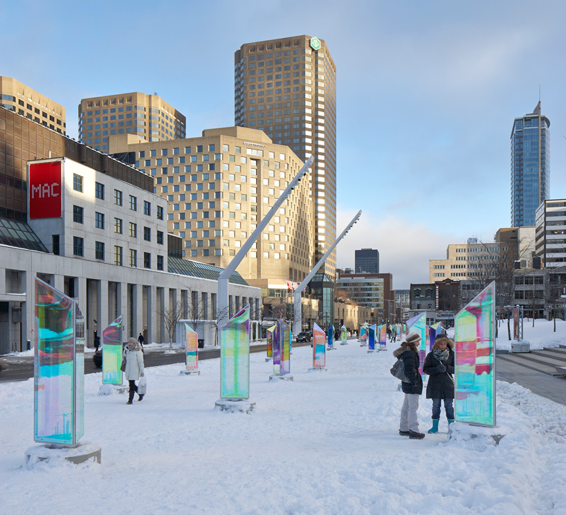 downtown montreal transformed into giant kaleidoscope by RAW