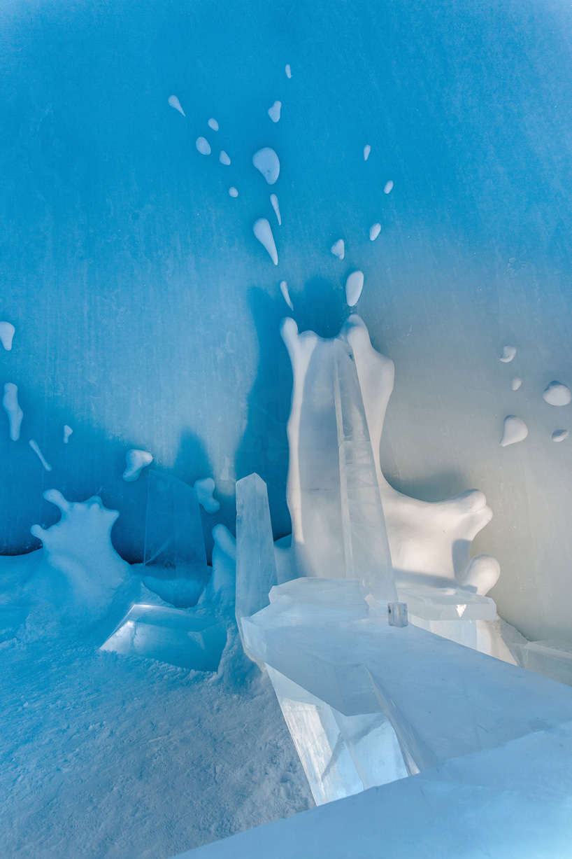 icehotel 25th annual icebar explosion of snow sweden