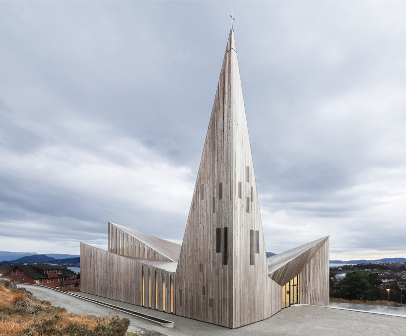 angular formed church of knarvik by reiulf ramstad opens in norway