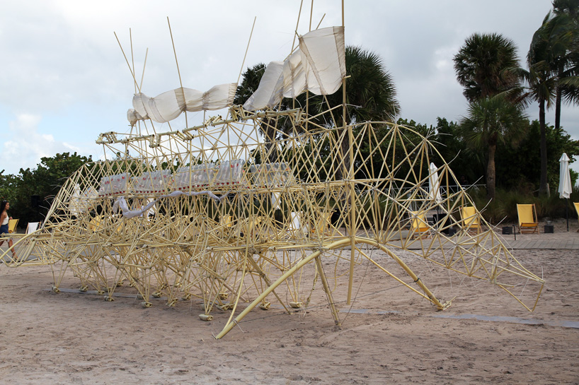 theo jansen's strandbeest adopt 3D printing at art basel miami beach