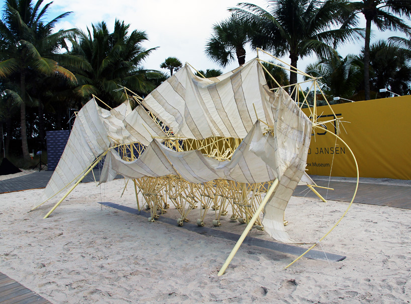 theo jansen's strandbeest adopt 3D printing at art basel miami beach