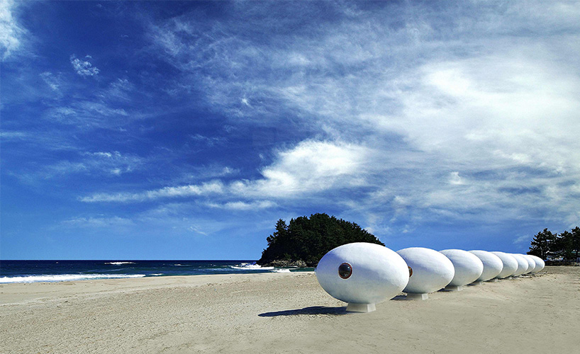 yoon space song pyoung albang egg-shaped outdoor living capsules seoul korea