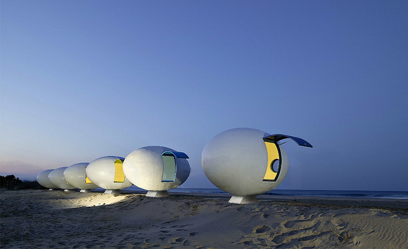 yoon space song pyoung albang egg-shaped outdoor living capsules seoul korea