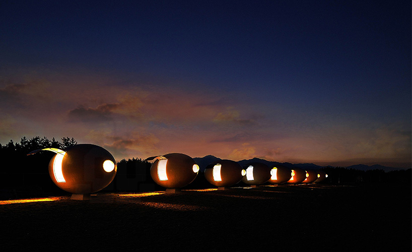 yoon space song pyoung albang egg-shaped outdoor living capsules seoul korea