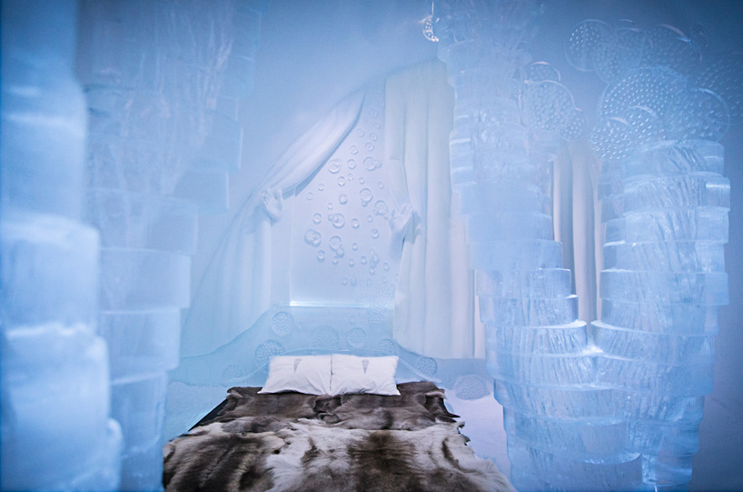 inside the art suites at the 25th icehotel in jukkasjärvi