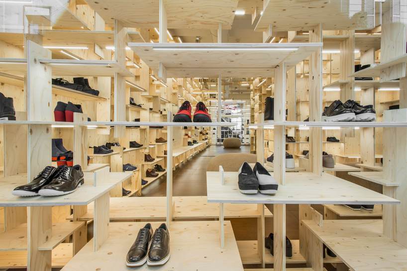 kengo kuma delineates milan camper store with gridded 