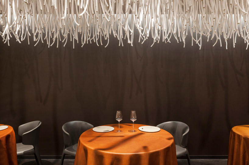 quentin de coster lianes l'air du temps restaurant polyester rope belgium designboom