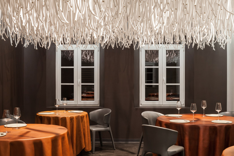 quentin de coster lianes l'air du temps restaurant polyester rope belgium designboom