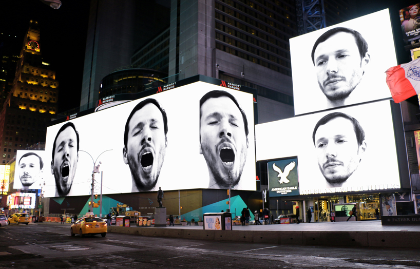 sebastian errazuriz yawning times square designboom