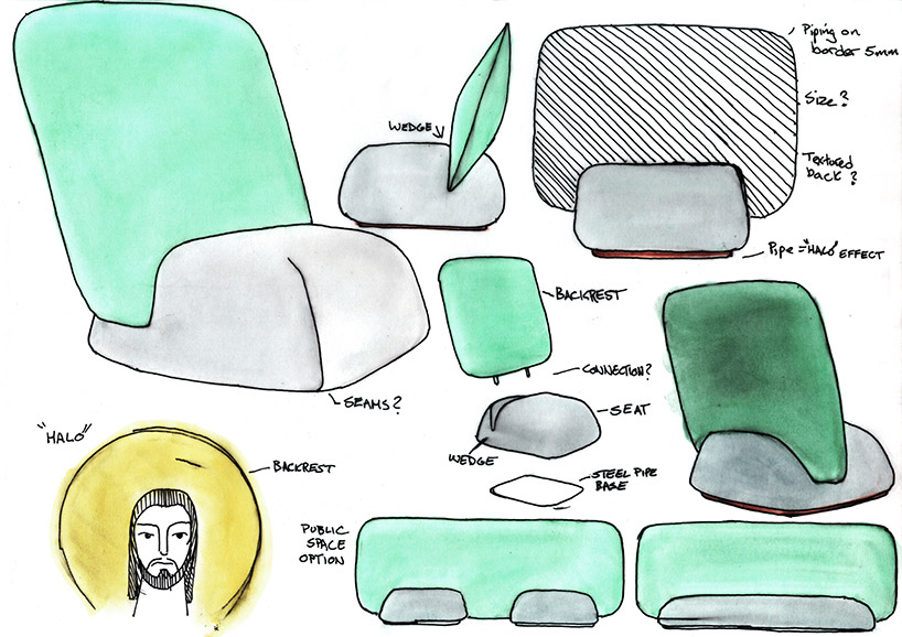 skrivo soft line halo seating system designboom