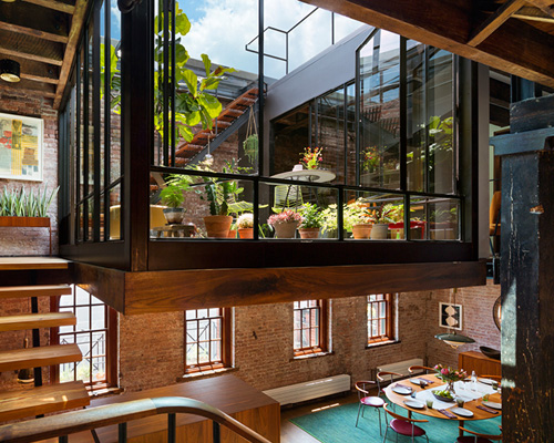 converted caviar warehouse in new york features sunken interior court