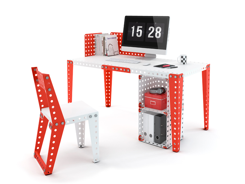 meccano home metal modules evolving furniture designboom 