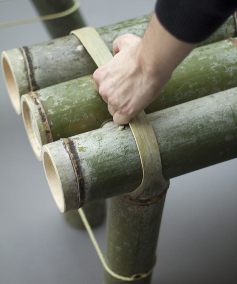 stefan diez soba bamboo bench japan creative designboom 