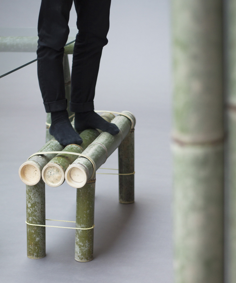 stefan diez soba bamboo bench japan creative designboom 