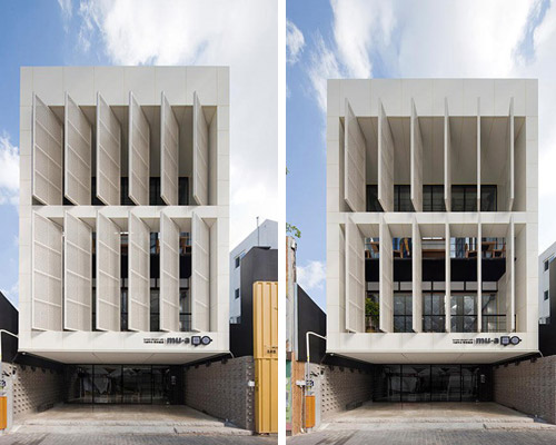 INEX design builds mu-a, a tranquil dessert café above downtown daegu
