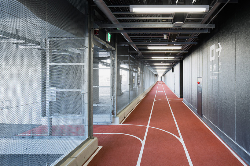 narita airport terminal 3 running track party muji nikken designboom