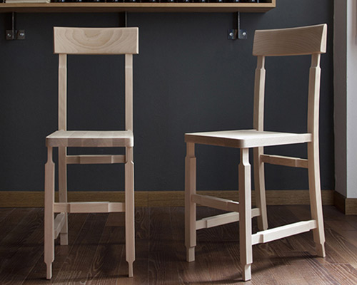 francesco faccin designs slim piccola chair for small café locations