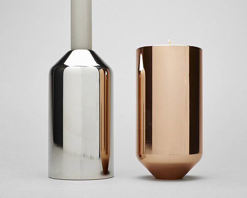 joe doucet unveils janus line of solid steel candleholders