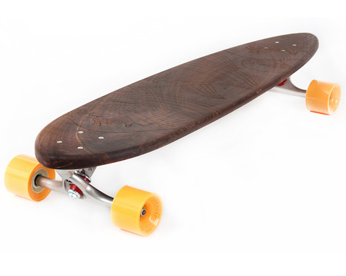 nudie boards handcrafts solid walnut pintail with engraved graphic