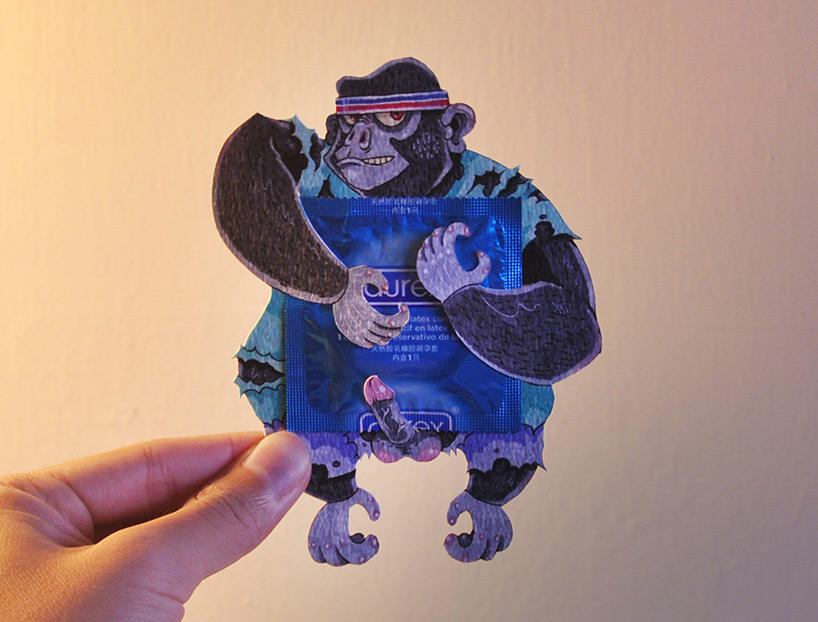 illustrated condom packaging cloakwork designboom