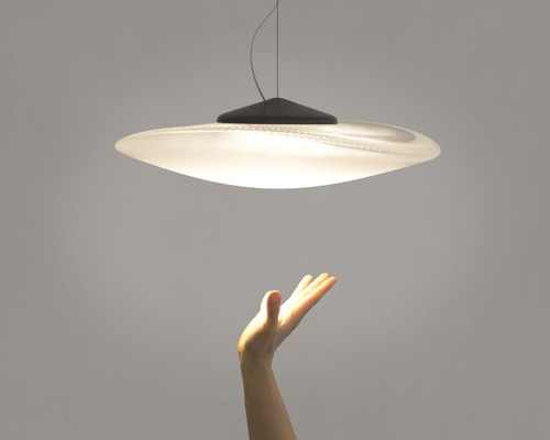 constance guisset forms playful glass loop lamp for fabbian