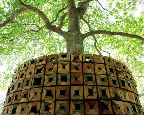 IKD presents outside-in up-cycled bench at secret shelters exhibition