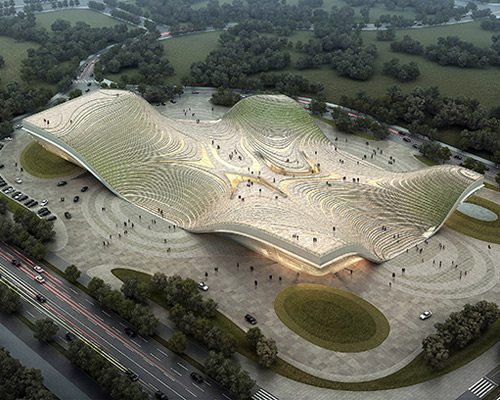 exhibition plaza by kuanlu architects is made to be walked upon
