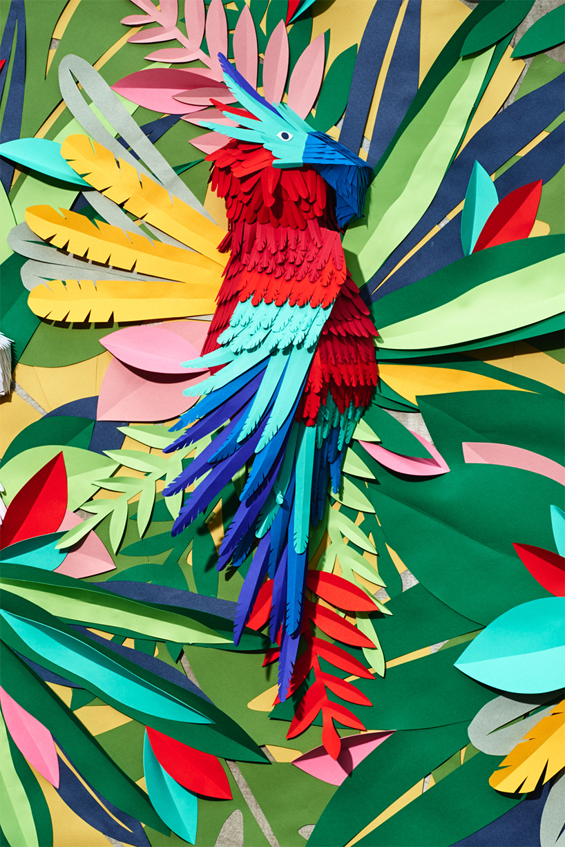 mlle hipolyte recreates a tropical jungle with hand cut 