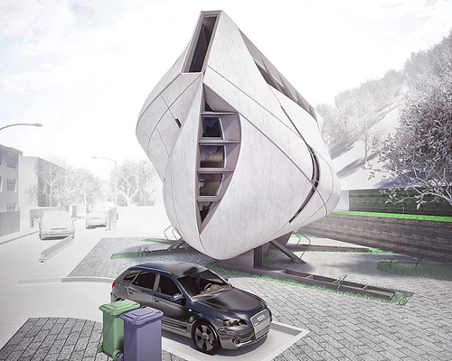 preliminary research office creates sculptural dalian house concept