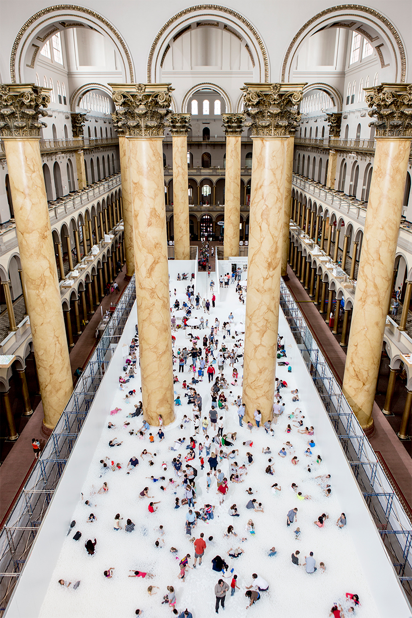 snarkitecture turns the national building museum into a 10,000 sq ft ball pit