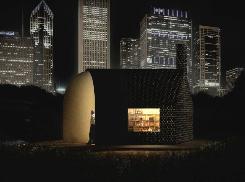 chicago architecture biennial lakefront kiosk competition ultramoderne chicago horizon pavilion designboom