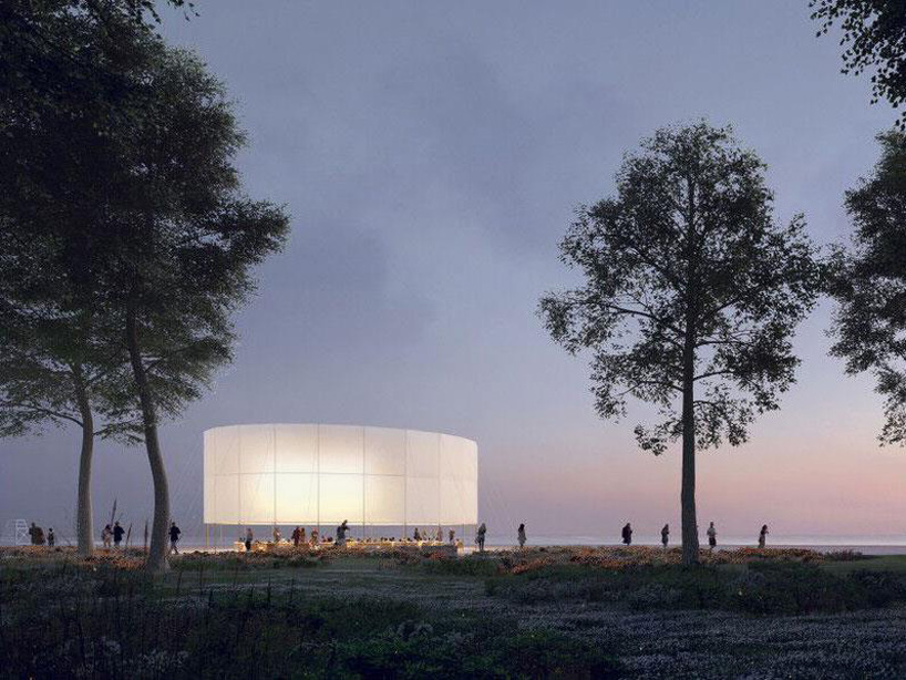 chicago architecture biennial lakefront kiosk competition ultramoderne chicago horizon pavilion designboom