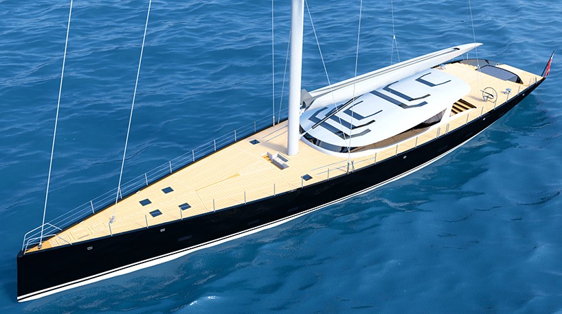 ferrari and franchi create 50m sloop sailboat capable of