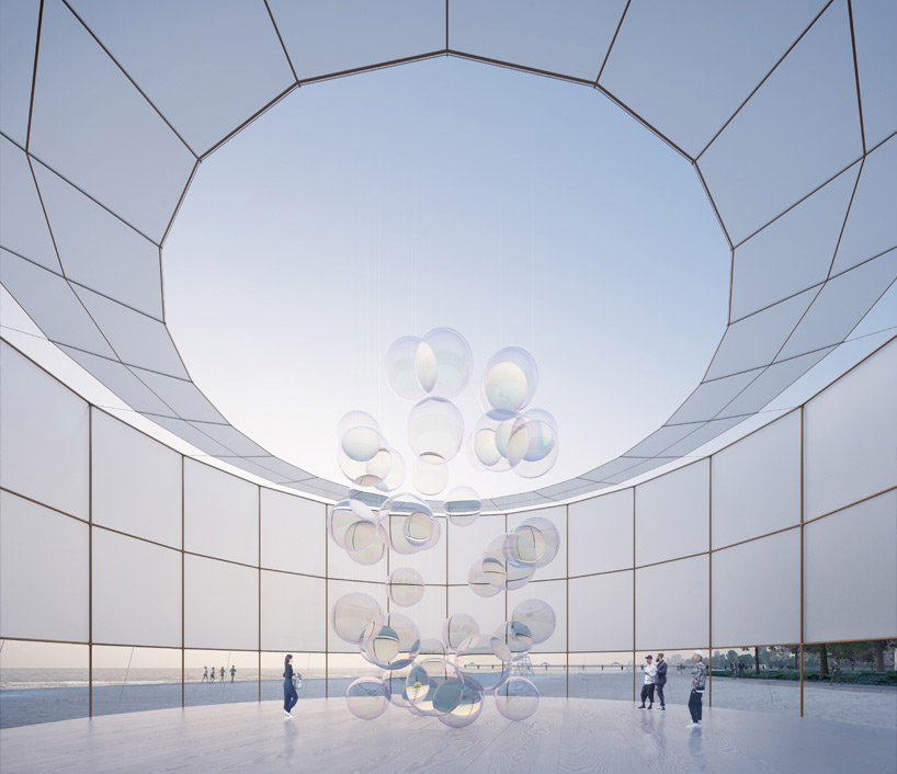 guillaume mazars ambient light chicago architecture biennial lakefront kiosk proposal designboom