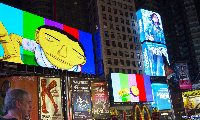 os-gemeos-times-square-midnight-moment-parallel-connection-designboom-06