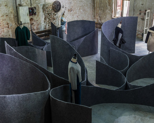 veeco zhao clothing exhibited in installation by update studio