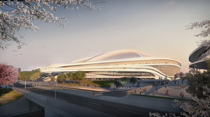 zaha hadid new national stadium tokyo 2020 presentation designboom