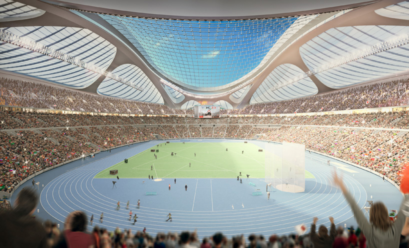 zaha hadid new national stadium tokyo 2020 presentation designboom