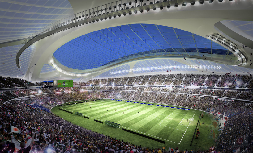 zaha hadid new national stadium tokyo 2020 presentation designboom