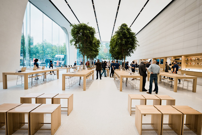 jony ive unveils his first apple store interiors in brussels