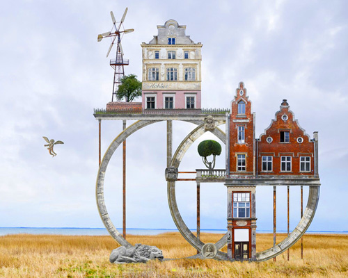 matthias jung's dreamlike dwellings form hybrid architectural landscapes