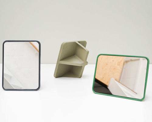 oscar diaz's volume mirror uses geometry to achieve four different orientations
