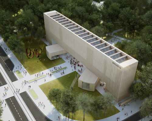 penda's bauhaus museum proposal features a rotating ground floor