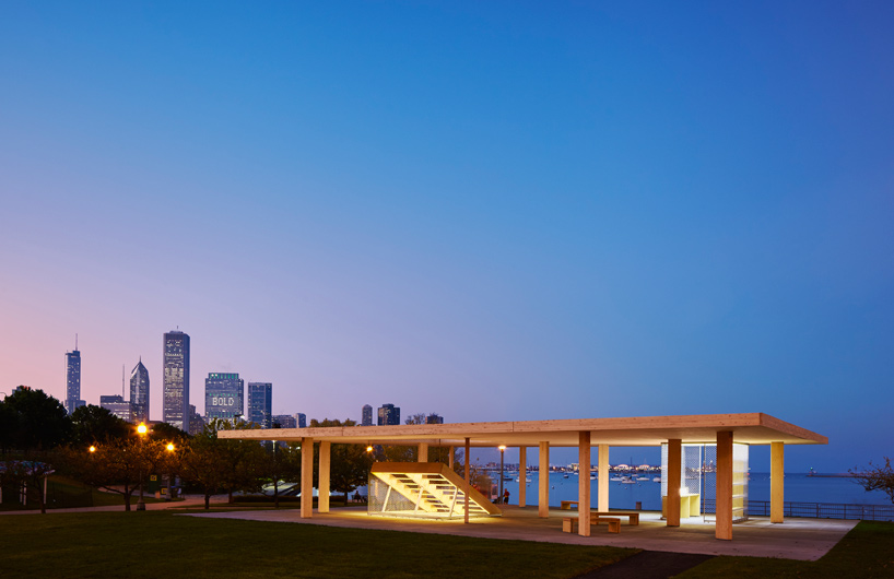 lakefront kiosk chicago horizon ultramoderne chicago architecture biennial designboom