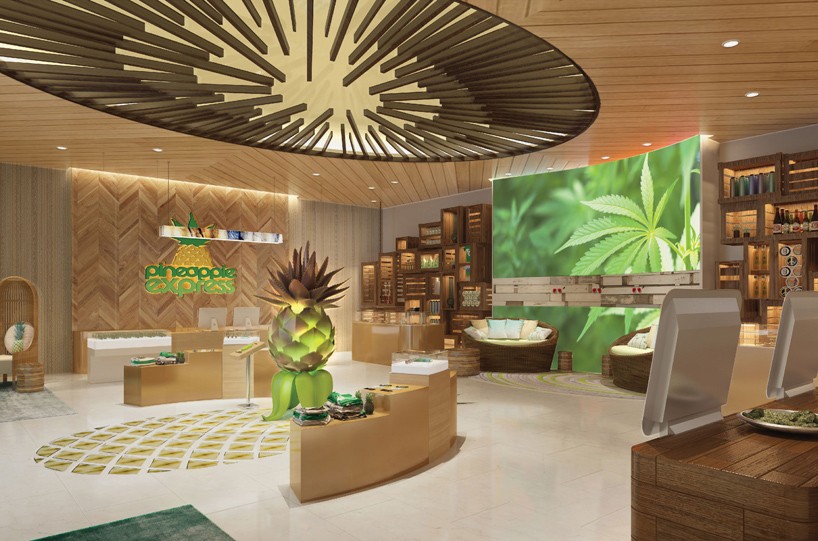 pineapple express cannabis retail stores the mcbride company designboom