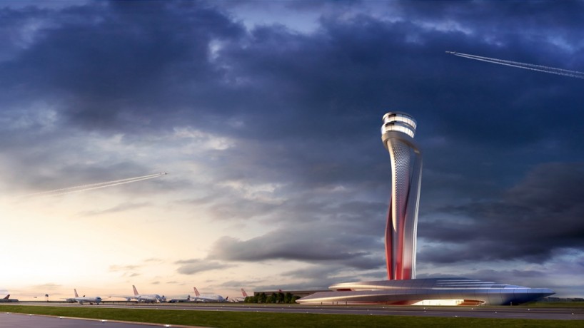 aecom pininfarina air traffic control tower istanbul new airport designboom 01