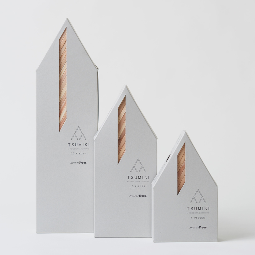 kengo kuma tsumiki pavilion tokyo design week triangle-shaped wooden blocks designboom
