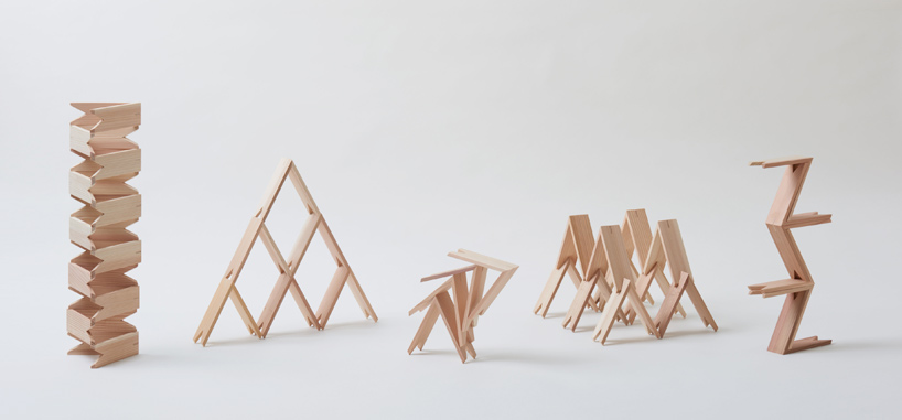 kengo kuma tsumiki pavilion tokyo design week triangle-shaped wooden blocks designboom