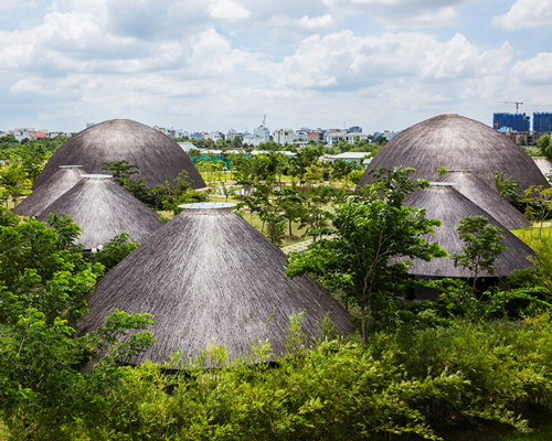 vo trong nghia's oversized bamboo domes emerge over park in ho chi minh city